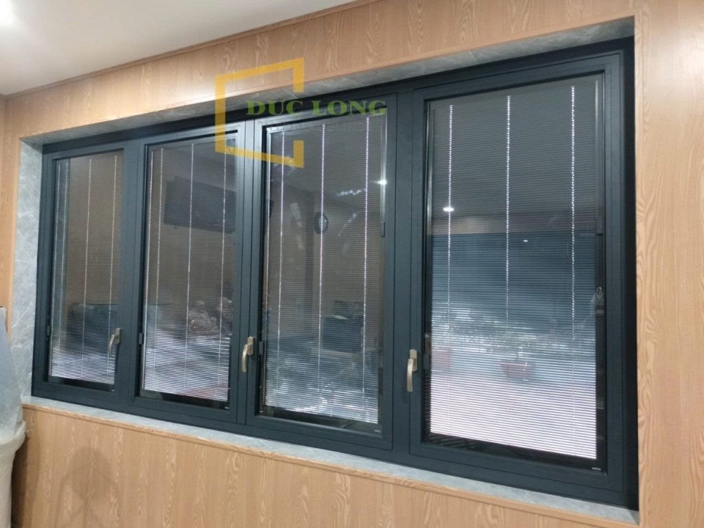 Rèm Trong Kính Hộp RTK03 – Màu Xám Đen Ánh Kim